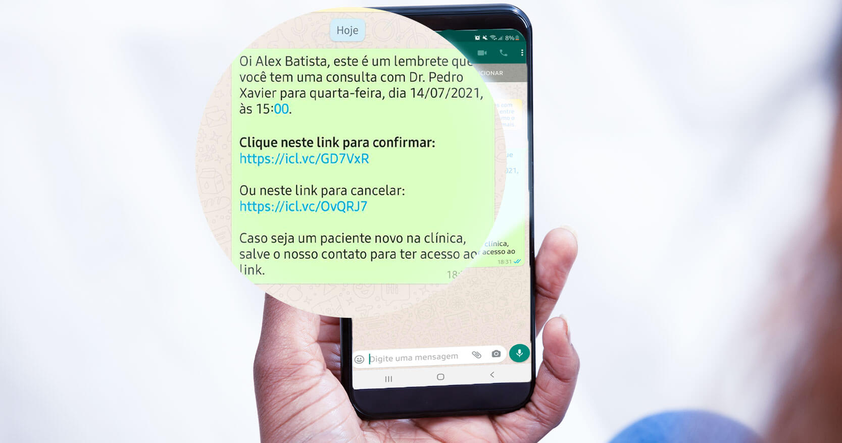 Confirmação e lembrete de consulta pelo WhatsApp